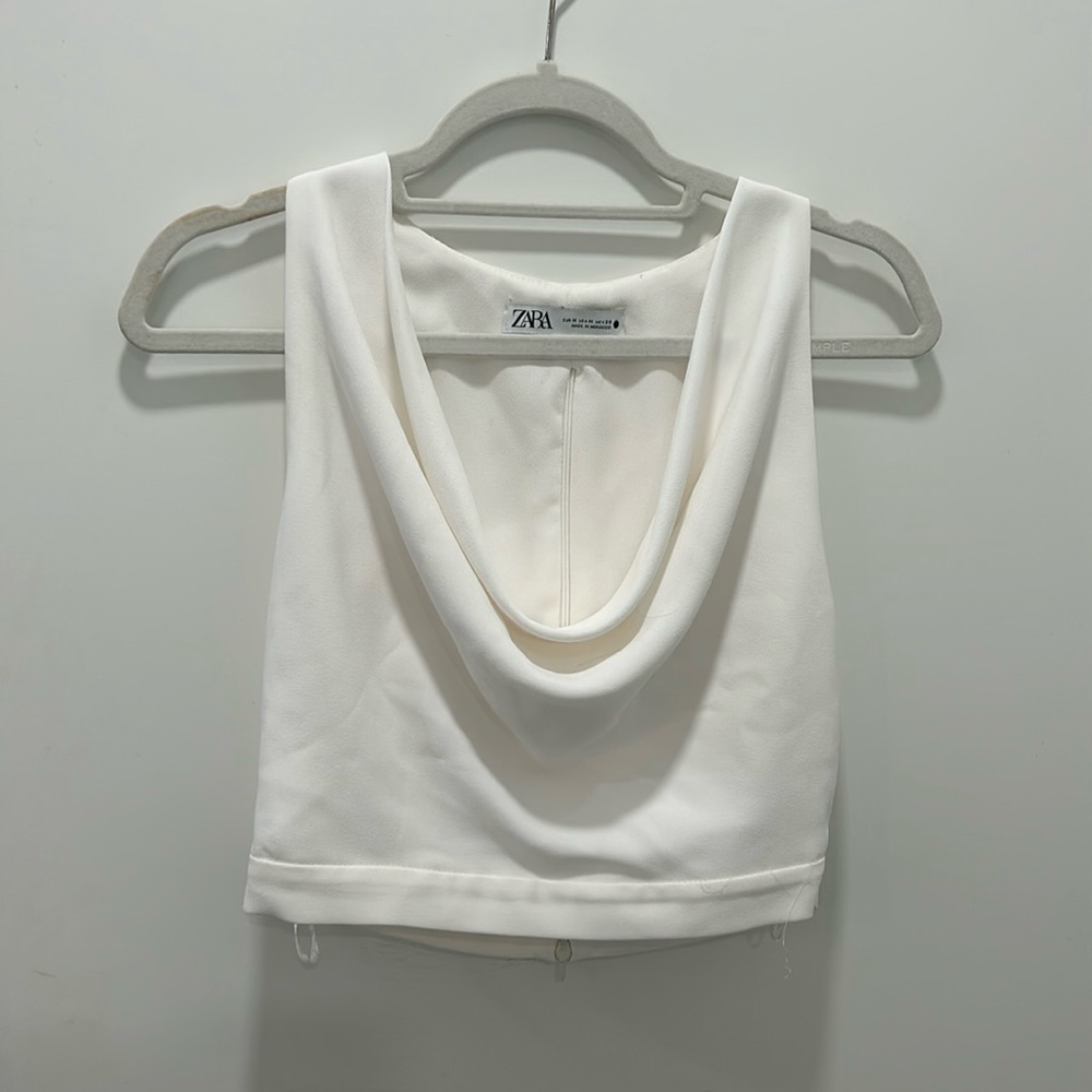 White cowl Zara top